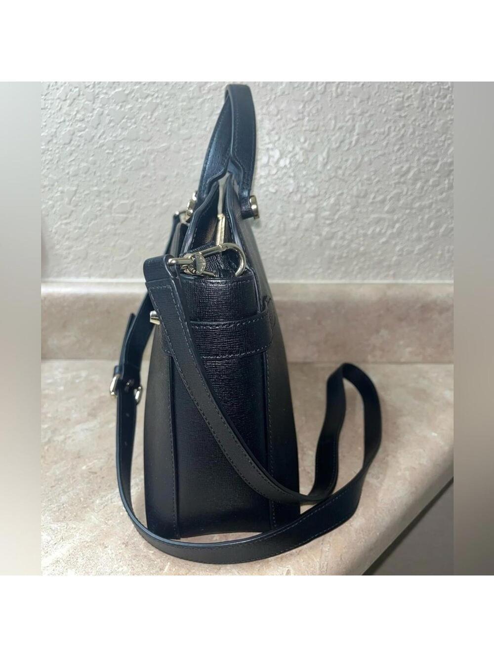 FURLA Agata Black Saffiano Leather Crossbody Handbag - Picture 4 of 16